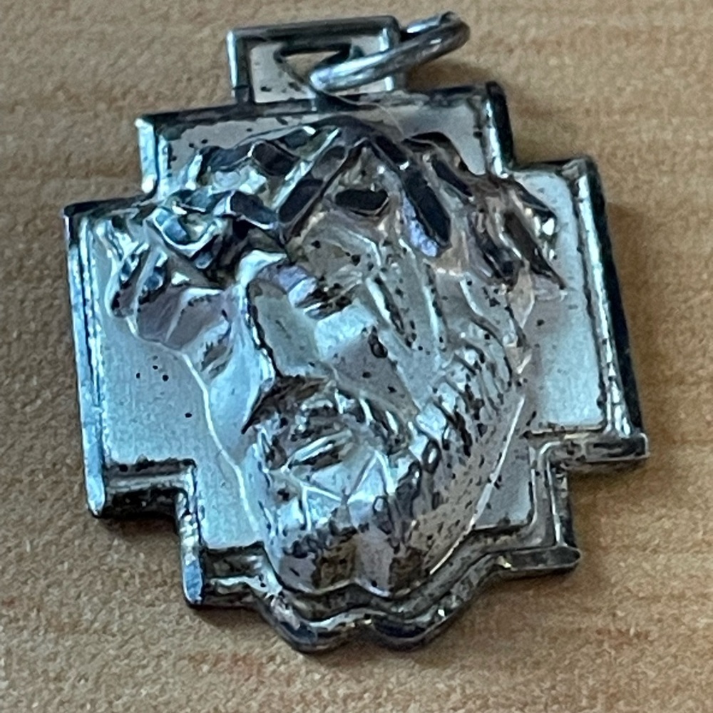 CREED 925 Sterling Silver Vintage Jesus Cross Religious Pendant Christian